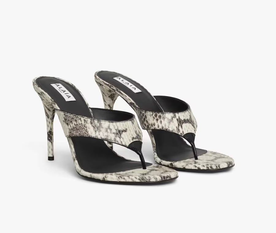 Alaïa crocodile leather sandals with heels