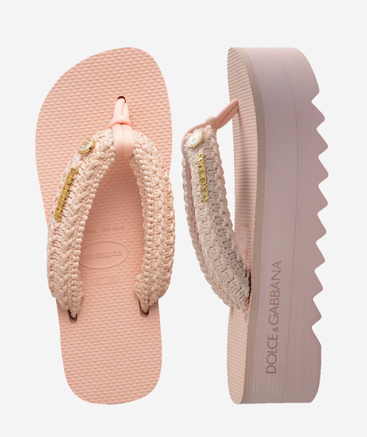 havaianas x dolce & gabbana chunky, plaited flip-flops