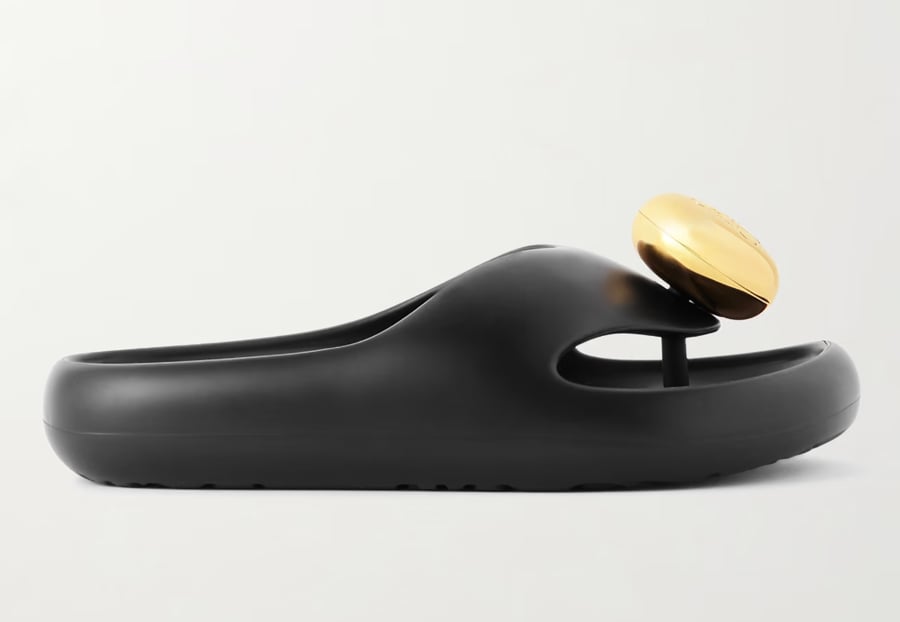 Loewe Paula's Ibiza rubber flip-flops with gold ornamentation