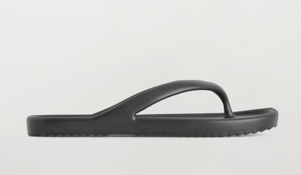 COS black plastic flip-flops