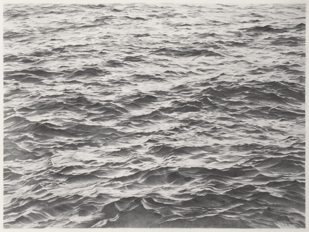 Vija Celmins<br>Untitled (Big Sea #2), 1969<br>Graphite on acrylic ground on paper, 85.1 x 111.8 cm<br>Private Collection<br>© Vija Celmins, Courtesy Matthew Marks Gallery