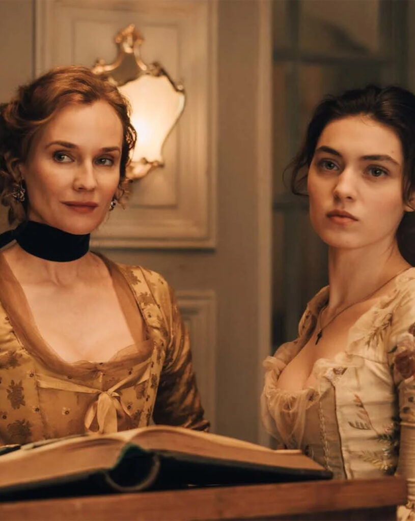 Diane Kruger et Anamaria Vartolomei dans la série Merteuil (2025) © Max.