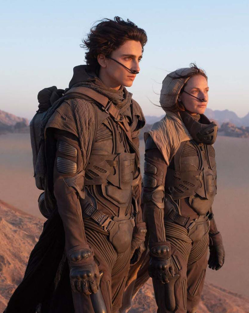 Timothée Chalamet and Rebecca Ferguson in the film Dune (2020) © Warner Bros. France.