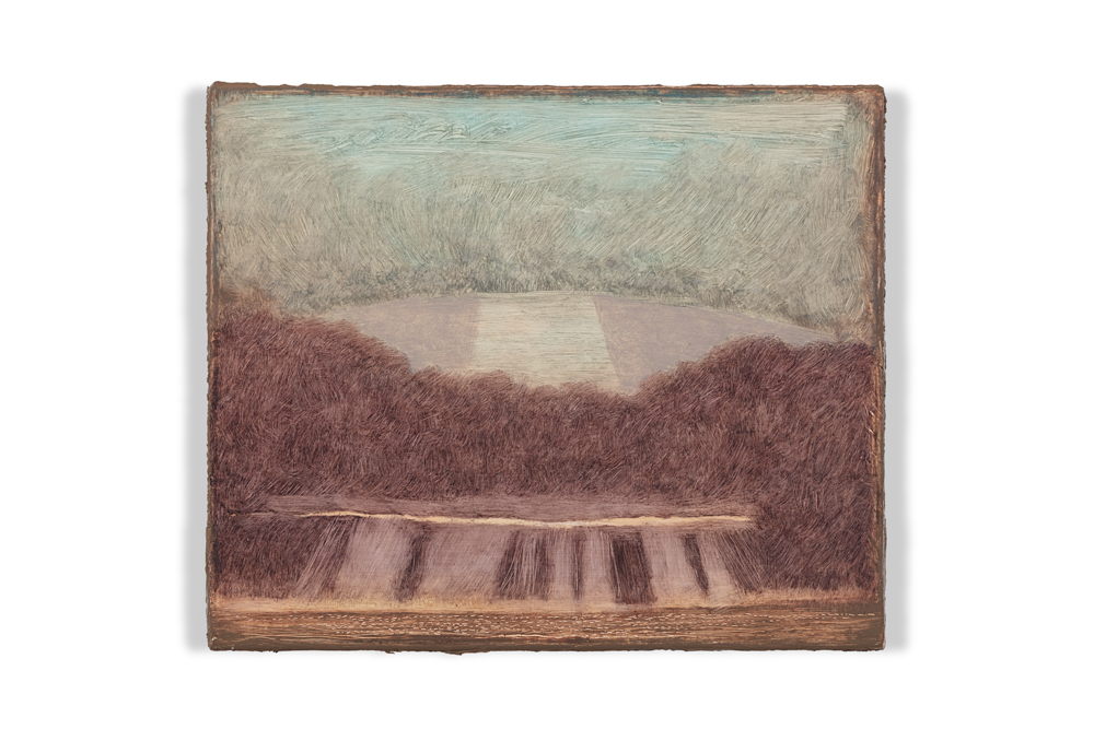 tableau de l'artiste brésilien Lucas Arruda, Untitled (from the Deserto-Modelo series) (2024) exposé au Carré d'art de Nimes