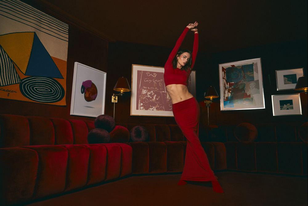 cham los angeles mode ensemble rouge moulant