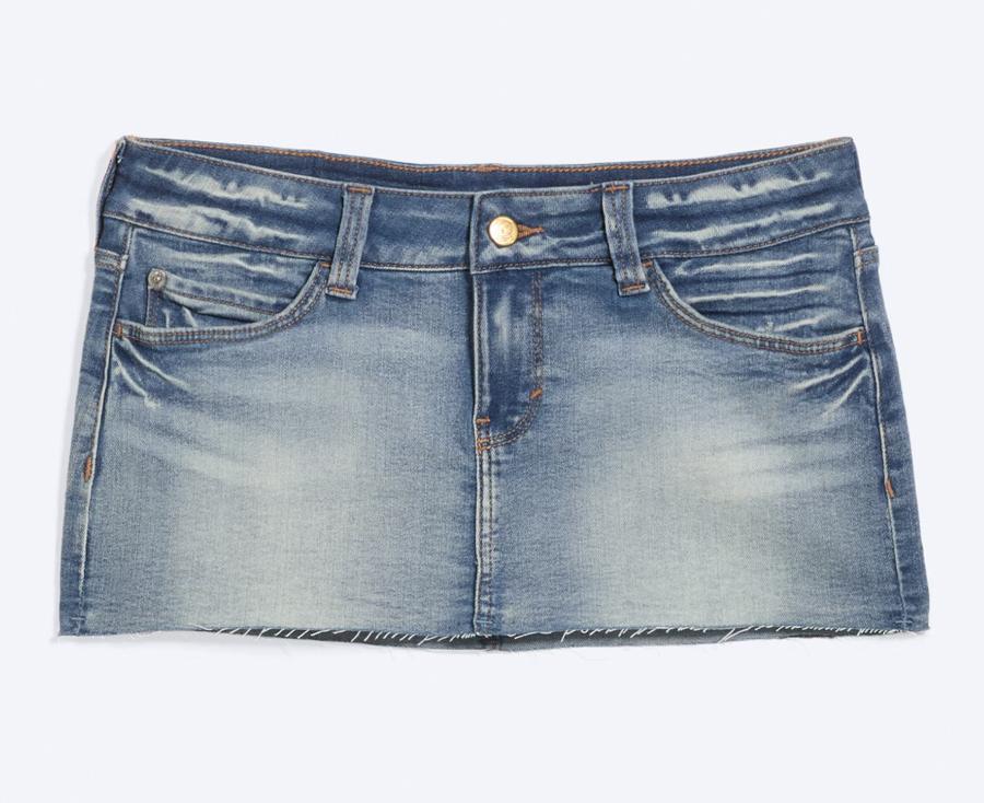 mini jupe en denim délavé hm tendance printemps-ete 2026