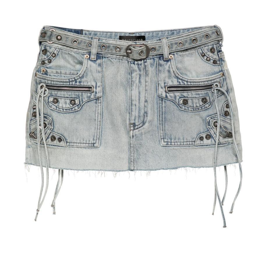 mini jupe cagole en denim balenciaga tendance printemps-ete 2026