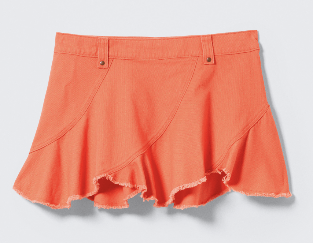 minijupe orange tendance printemps-ete 2026 weekday