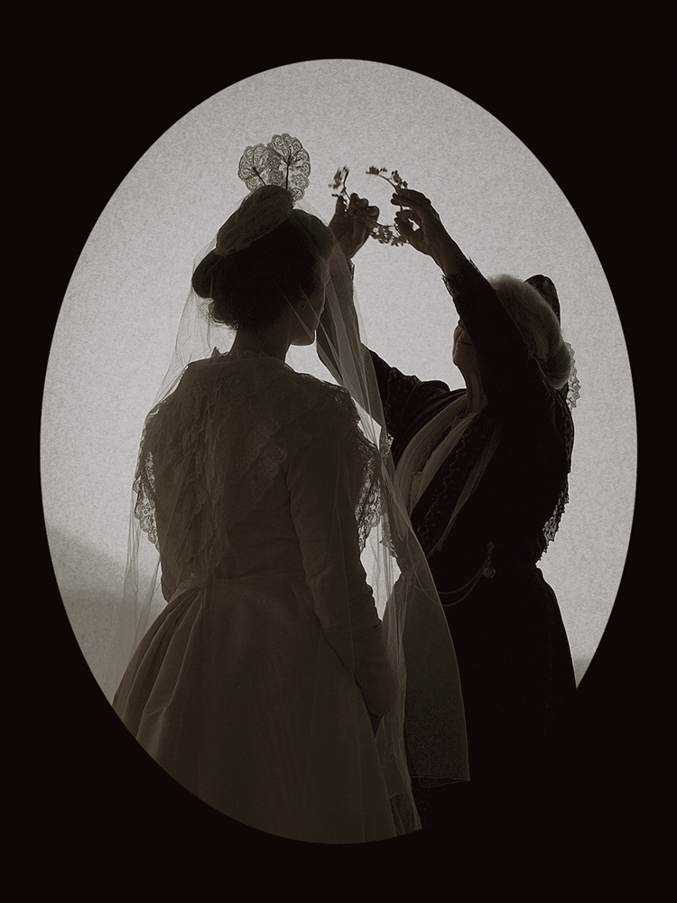 Photograph of an extract from Charles Fréger's work exhibited as part of the exhibition Collections-Collection at the Fragonard - Musée de la Mode et du Costume.