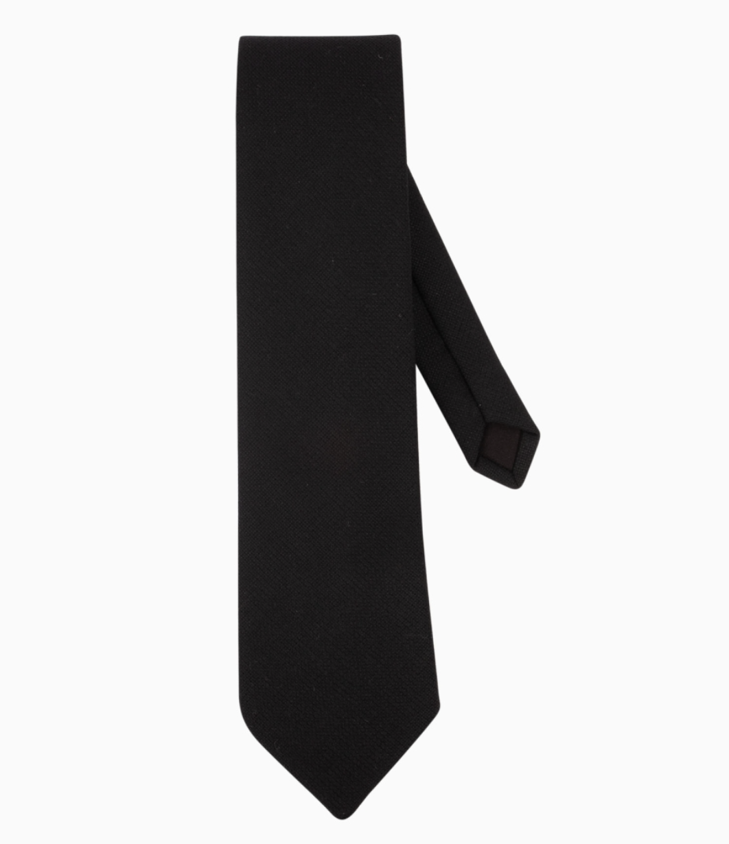 cravate noire en laine officewear tendance