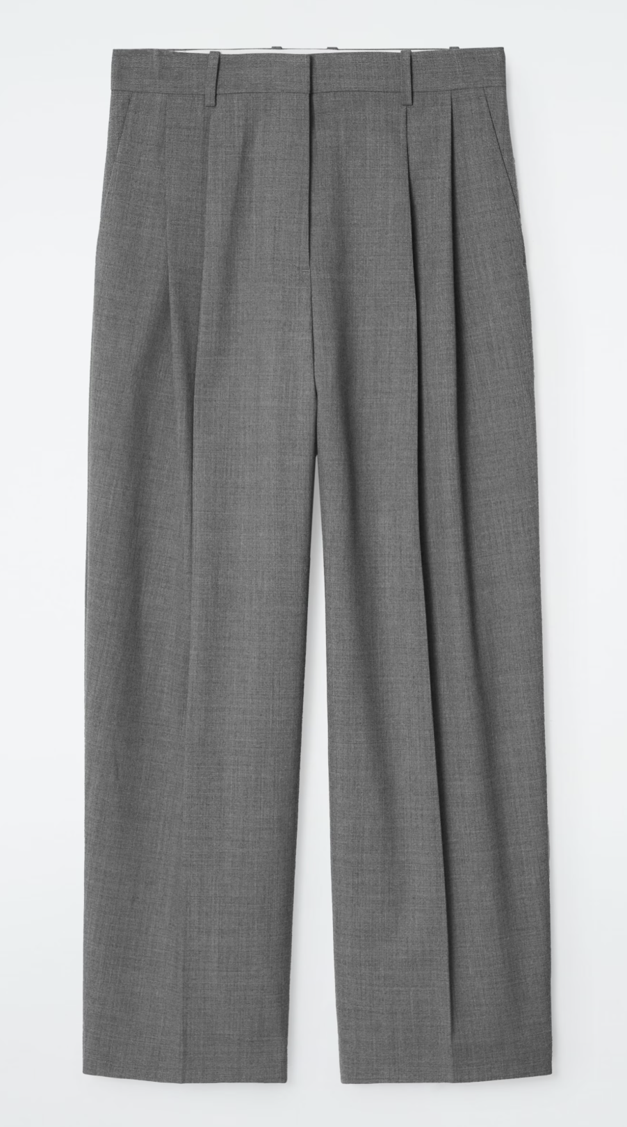 pantalon large en sergé gris cos officewear