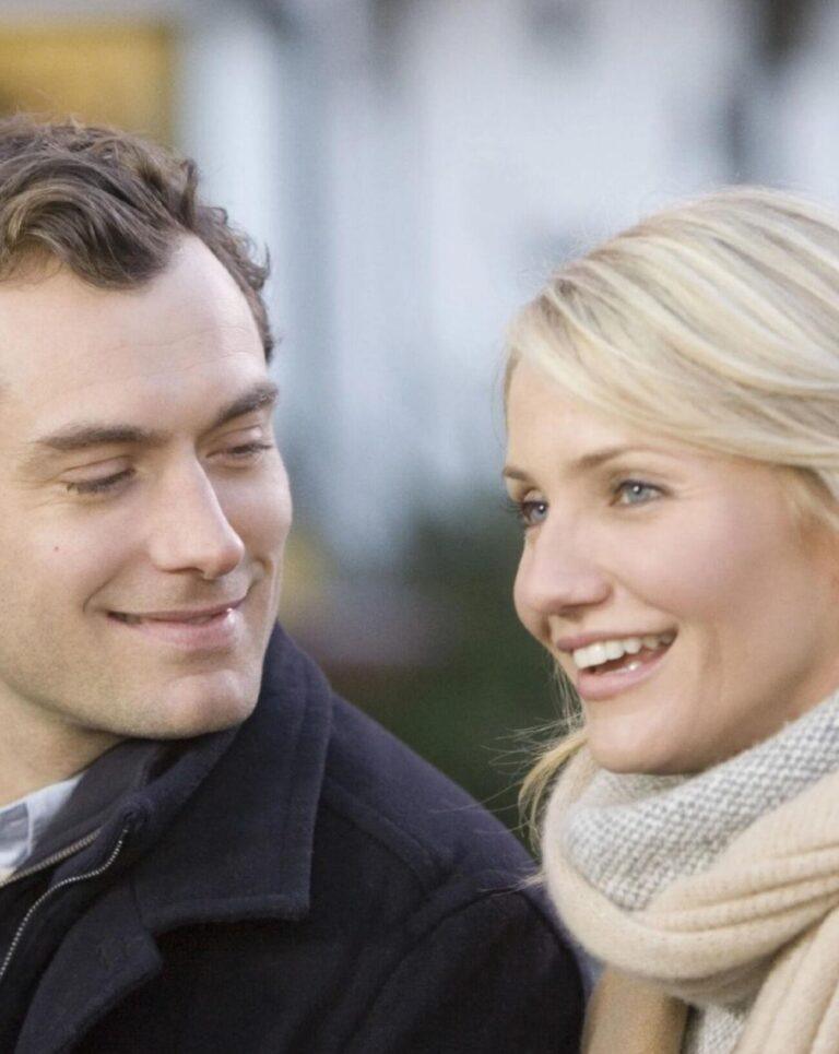 Jude Law et Cameron Diaz dans The Holiday.