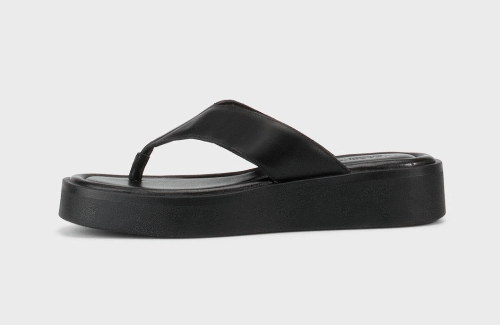 tongs en cuir noir tendance printemps-ete 2026 vagabond