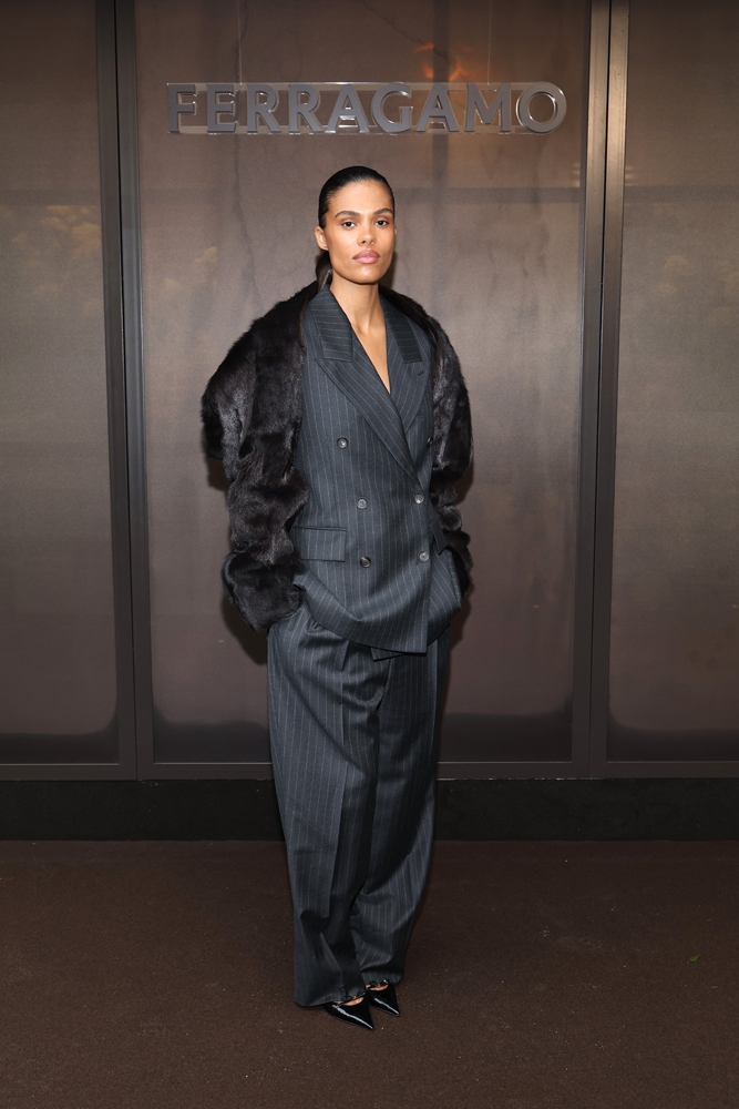 Tina Kunakey au défilé Ferragamo printemps-été 2026 © Daniele Venturelli/Getty Images / Ferragamo.