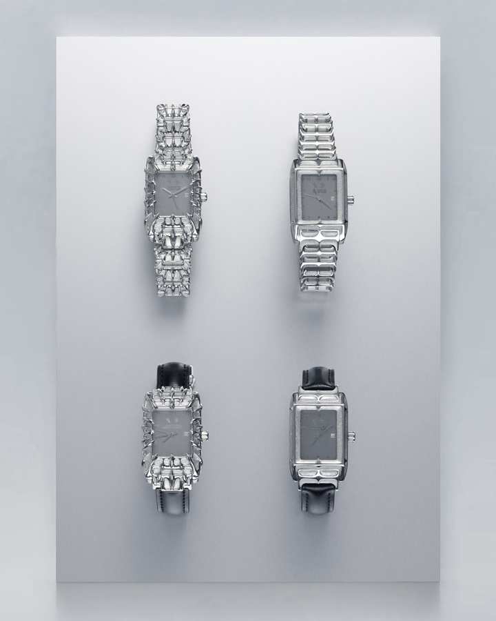 montres en argent et en cuir alabaster industries