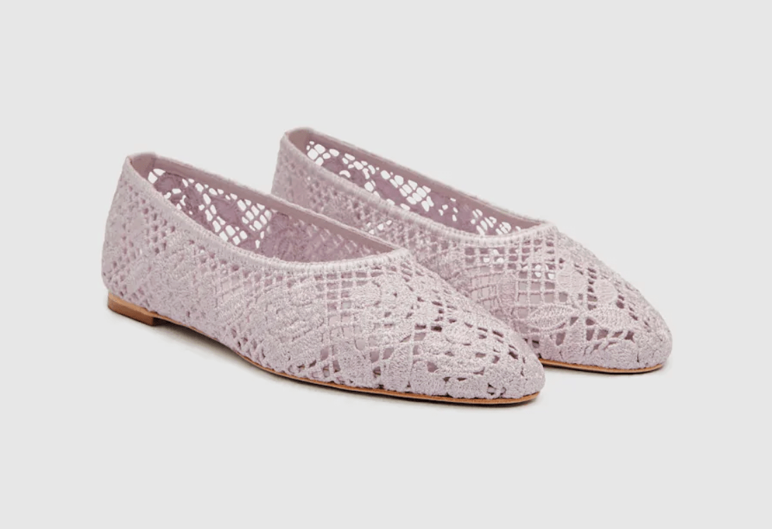ballerines tendance en crochet rose reformation