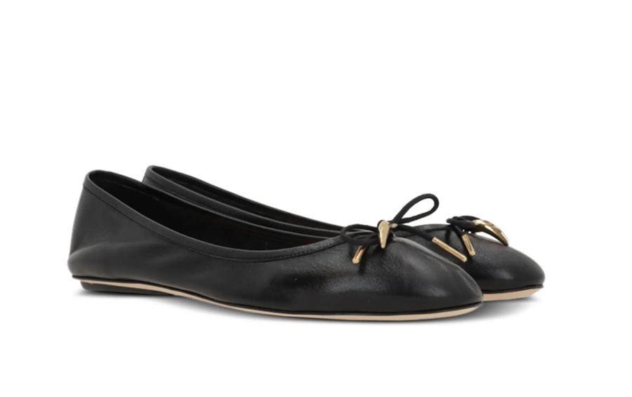 ballerines en cuir noir chloé