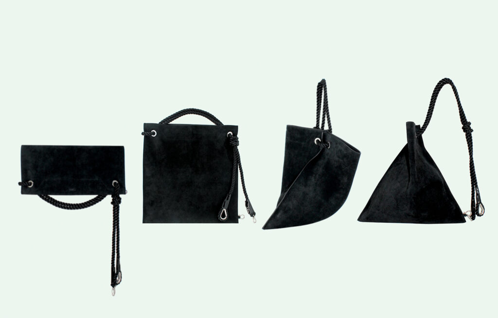 Bombelli, multi bag black suede