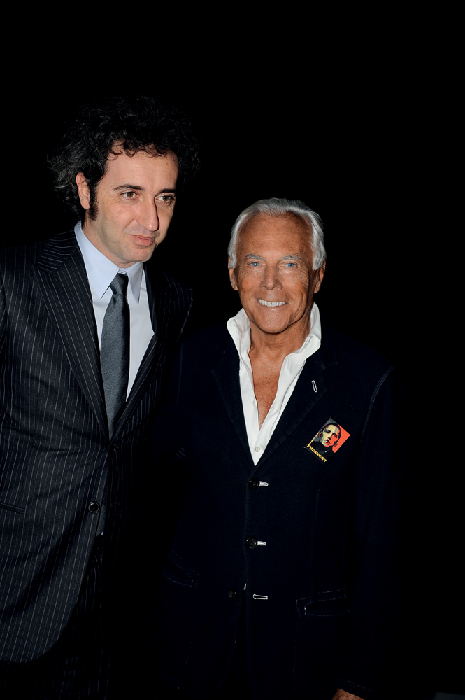 Le couturier Giorgio Armani et le réalisateur Paolo Sorrentino.