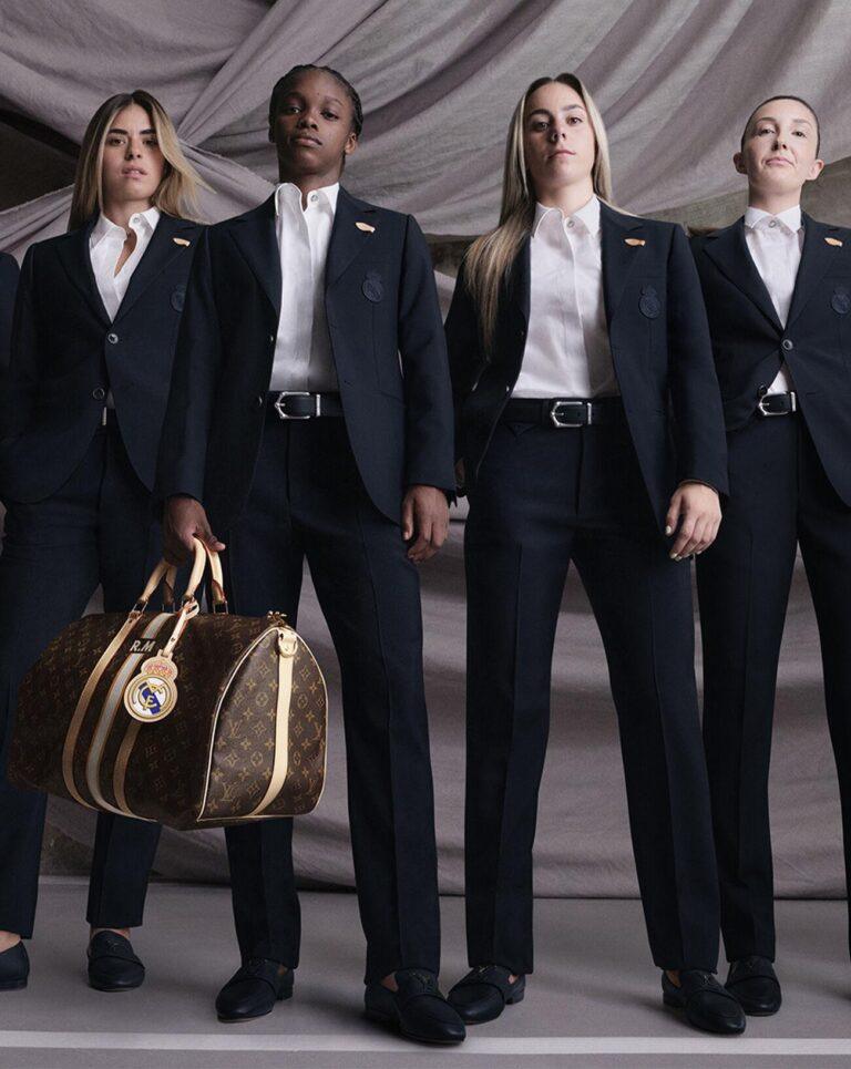 L'équipe de football féminine du Real Madrid en Louis Vuitton © Louis Vuitton.