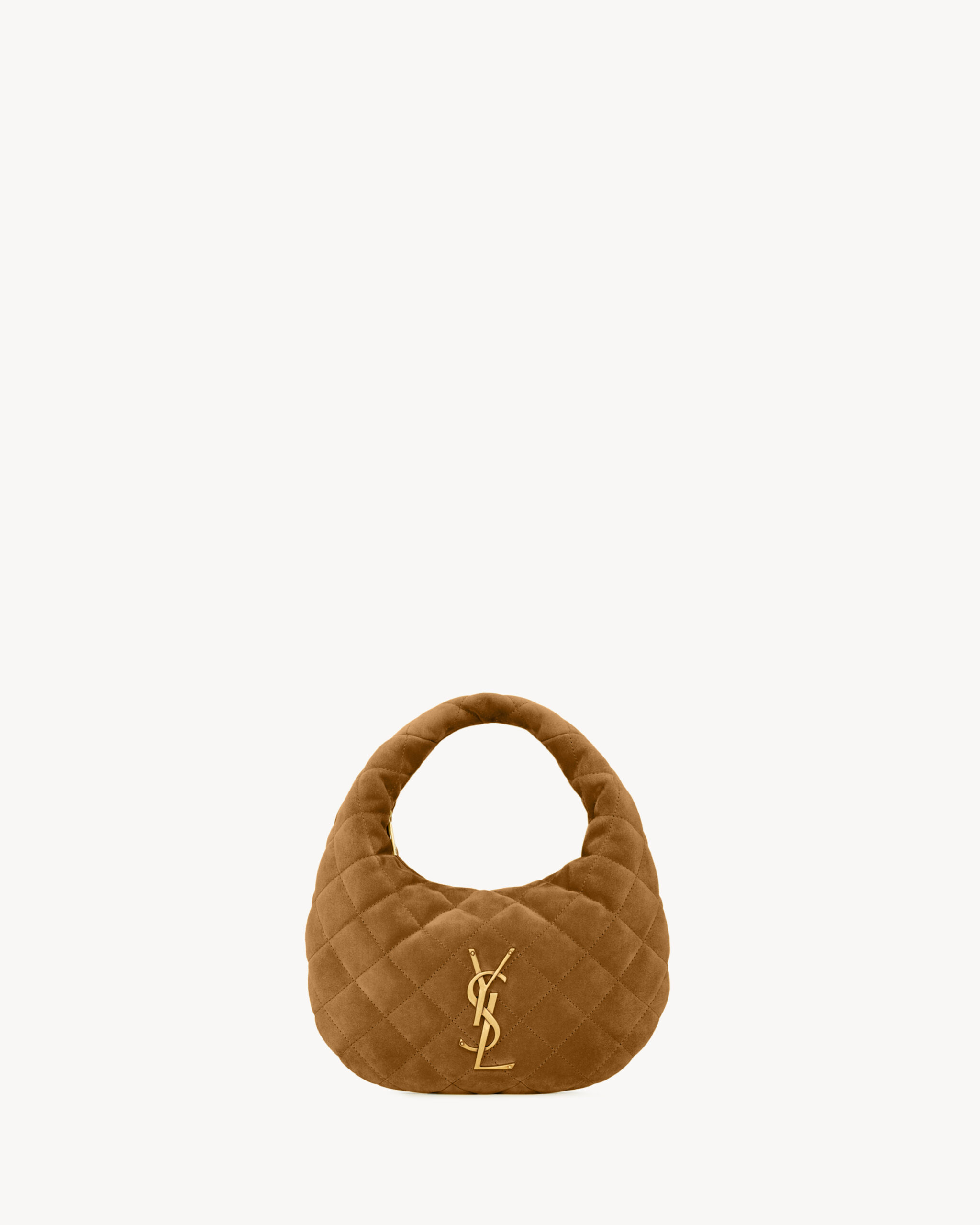 Mini brown quilted leather bag by Saint Laurent