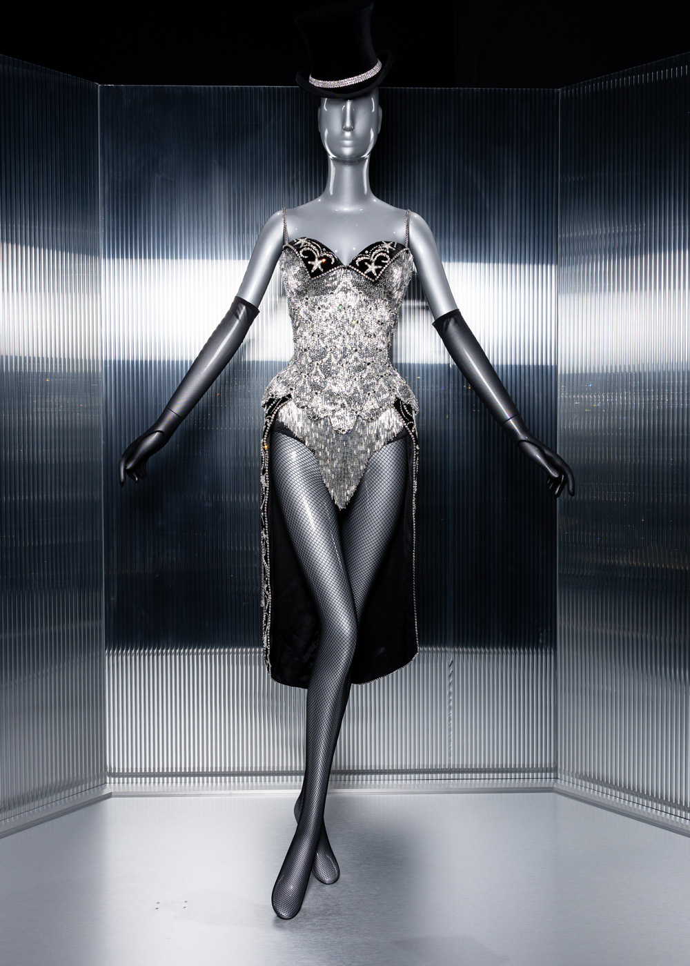 Costume in cotton, silk, sequins, and Swarovski crystals created by Catherine Martin and Angus Strathie. Worn by Nicole Kidman in Moulin Rouge! by Baz Luhrmann. © Jason Sean Weiss/BFA.com.