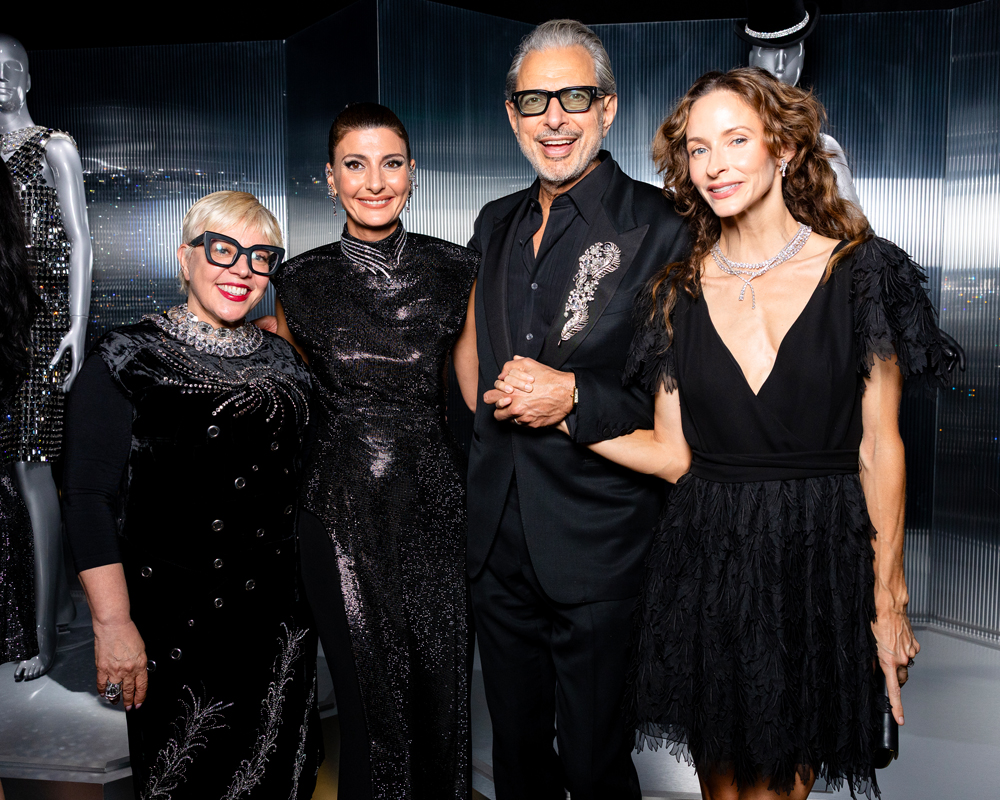 Catherine Martin, Giovanna Battaglia Engelbert, Jeff Goldblum, Emilie Livingston at the Masters of Light exhibition by Swarovski in Hollywood. 