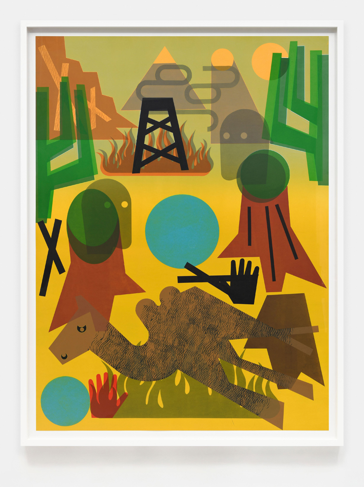 Ink on paper by Nina Chanel Abney