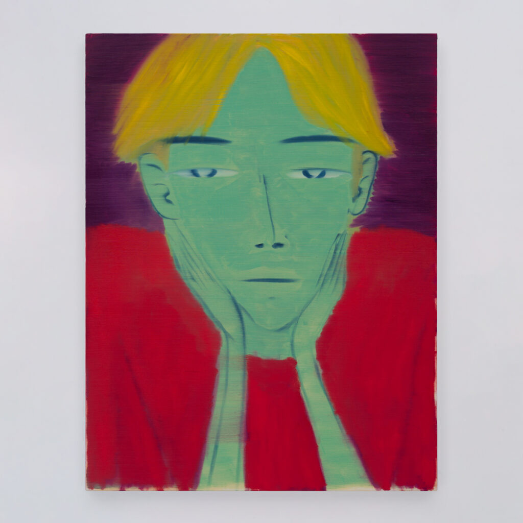 Yu Nishimura, Funny Face (2024). Peinture présentée par la galerie Crèvecœur à la foire Art Basel Paris.