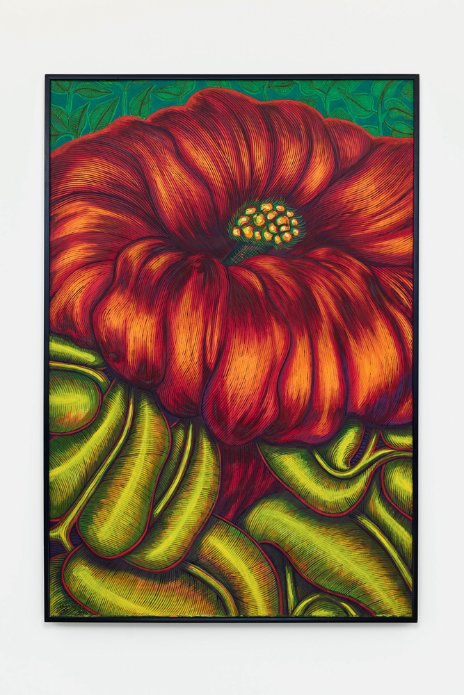 Untitled (1987) d’Emma Reyes. Huile sur lin. 193 x 130 cm.