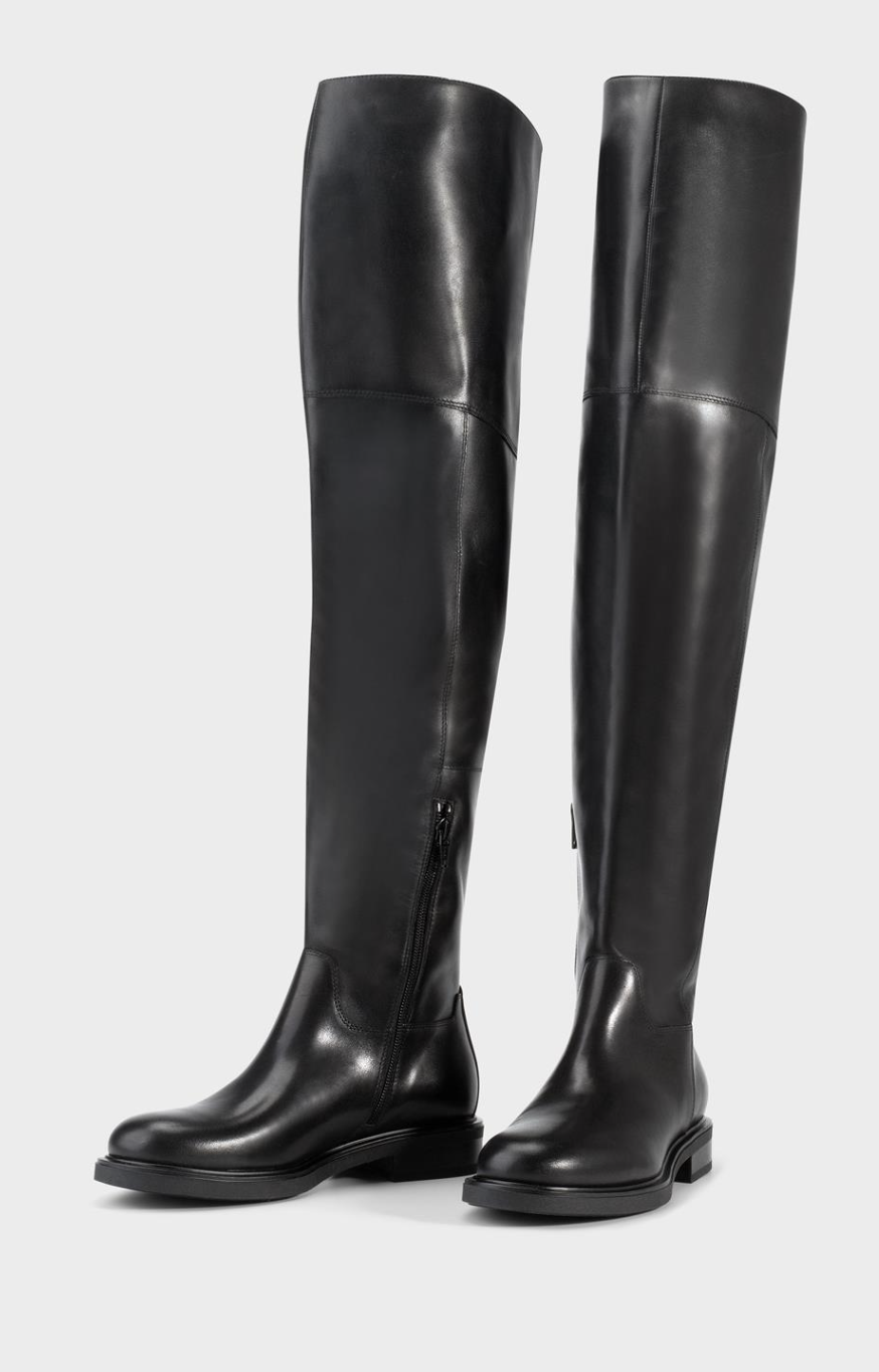 bottes plates en cuir noir vagabond
