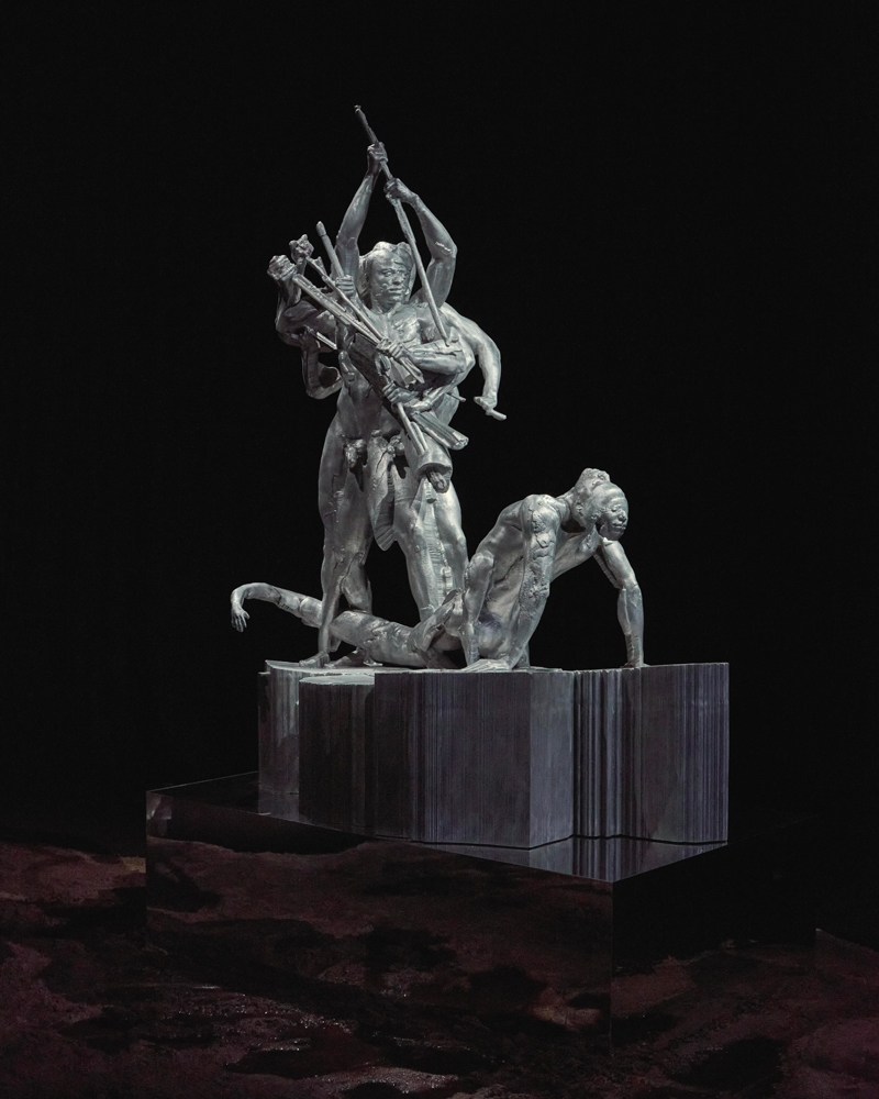 œuvre de Miles Greenberg, Saint Georges combattant le dragon (Grant), exposée à la Reiffers Initiatives à Paris 17e