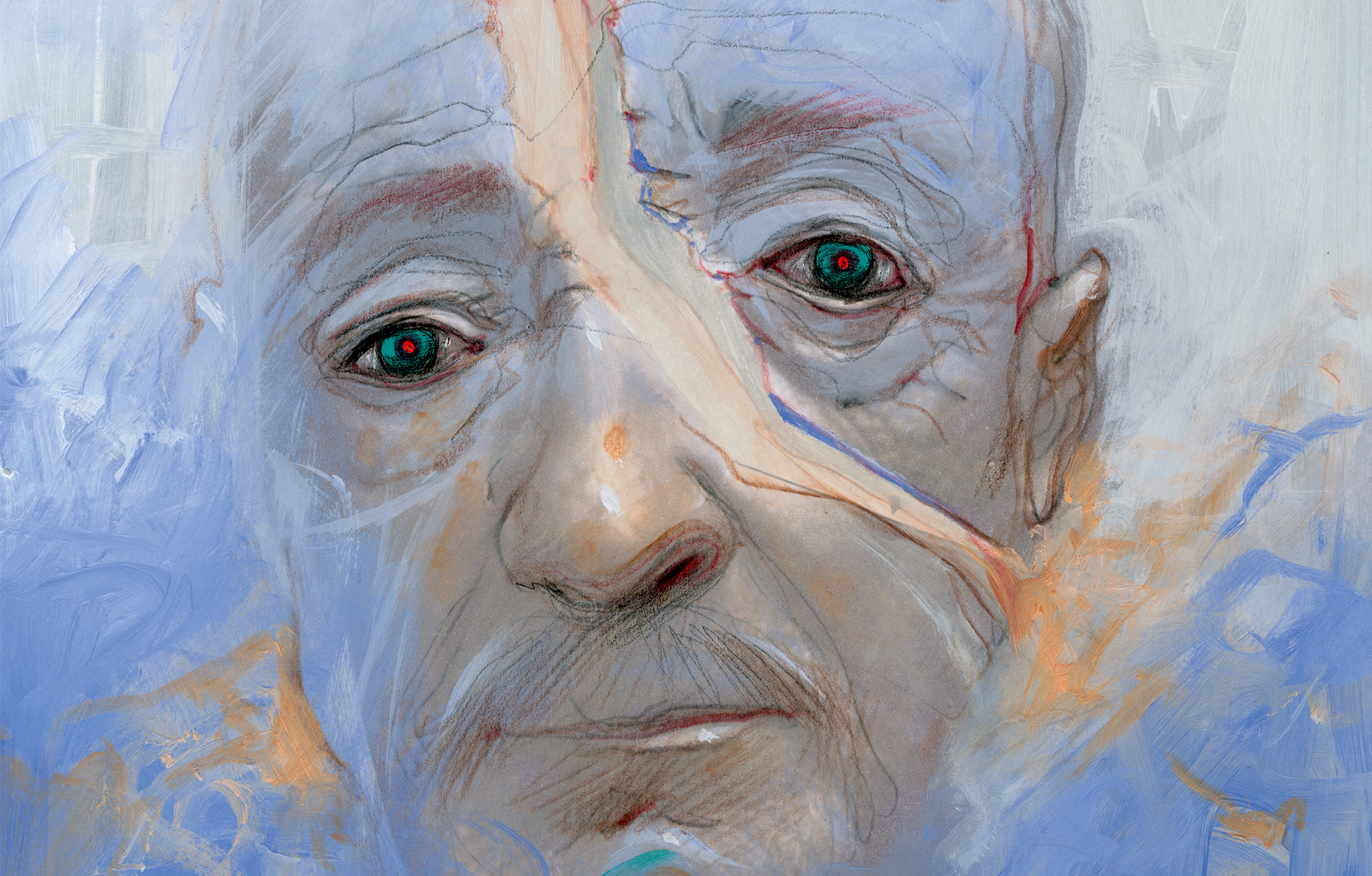 L'artiste Gerhard Richter vu par l'auteur et illustrateur Enki Bilal en couverture du Numéro art 17 à l'occasion de son exposition à la Fondation Louis Vuitton.