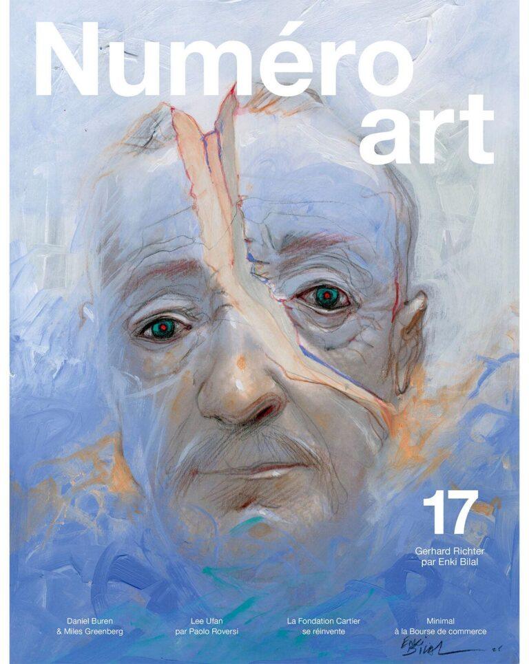 L'artiste Gerhard Richter vu par l'auteur et illustrateur Enki Bilal en couverture du Numéro art 17 à l'occasion de son exposition à la Fondation Louis Vuitton.
