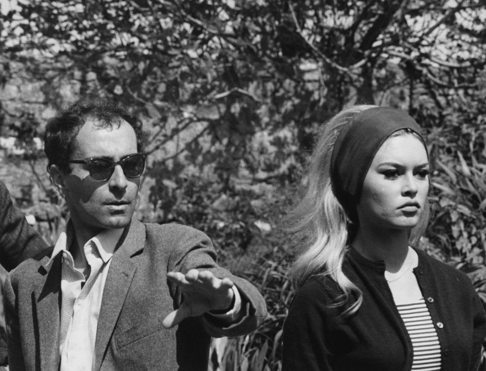 Jean-Luc Godard et Brigitte Bardot sur le tournage du film Le Mépris 