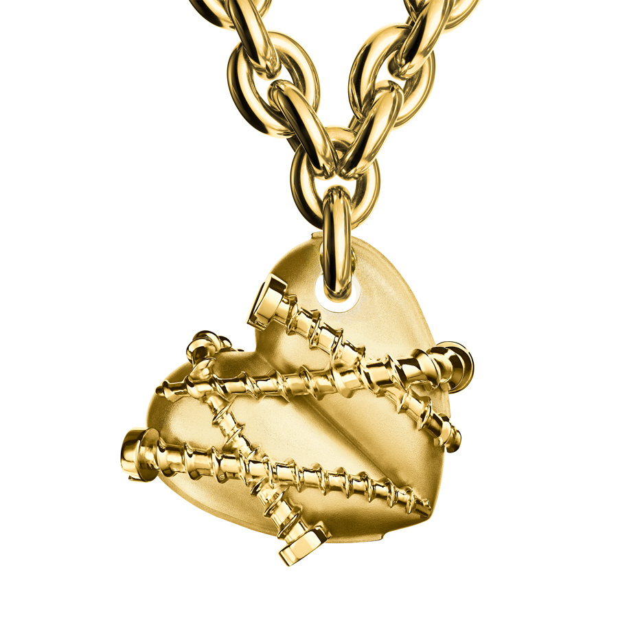 pedentif coeur et vis en or homer frankenstein