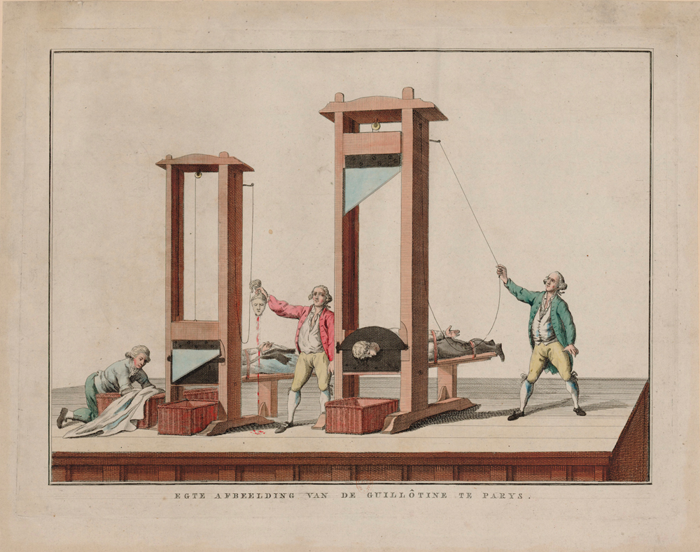 Artiste anonyme, illustration d'une guillotine, 1791-1792, révolution française