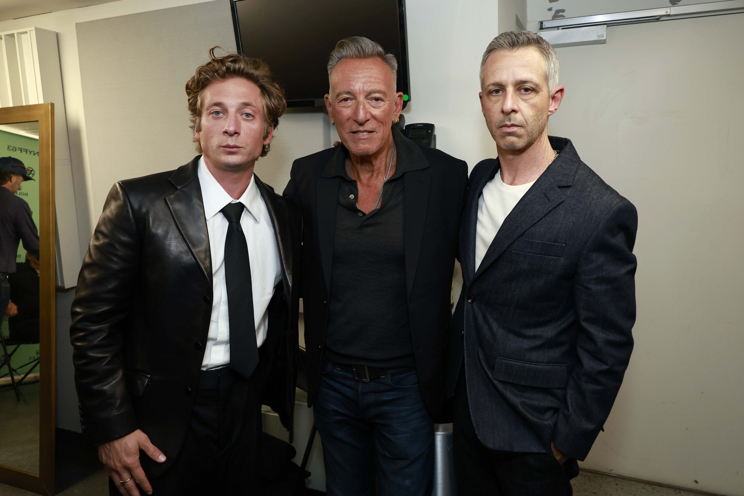 Jeremy Allen White, Bruce Springsteen et Jeremy Strong au New York Film Festival Spotlight Gala au Alice Tully Hall, à New York, le 28 septembre 2025. Photo par Kevin Mazur/Getty Images pour 20th Century Studios.