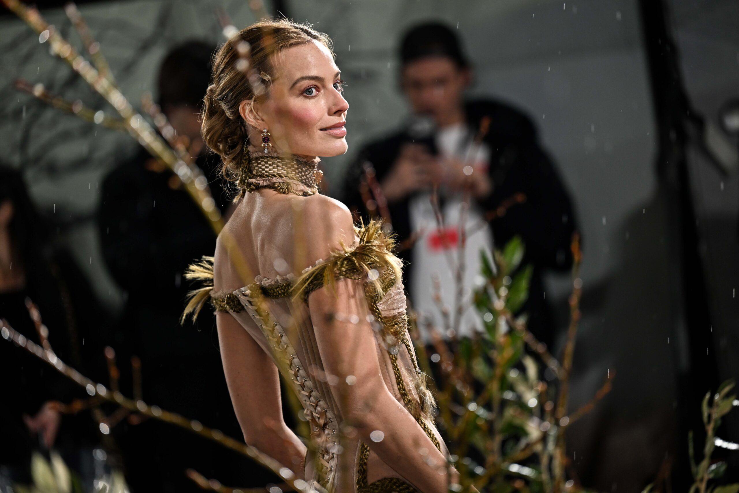 L’actrice Margot Robbie durant la promotion du film “Hurlevent” (2026) à Londres.