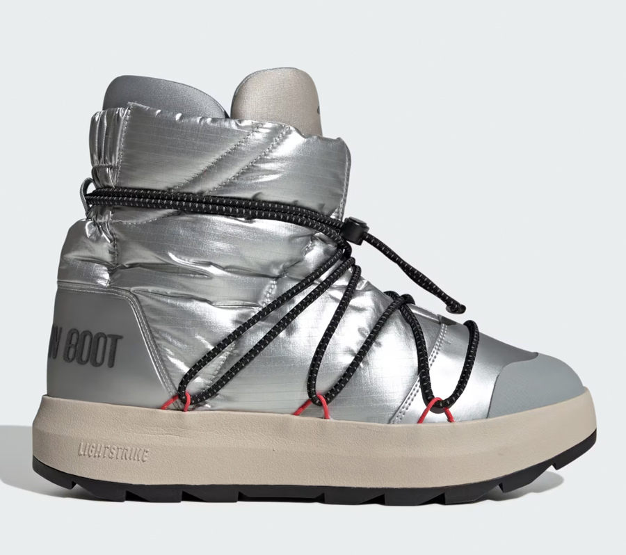 bottes chaussons métallisés moon boot x adidas 