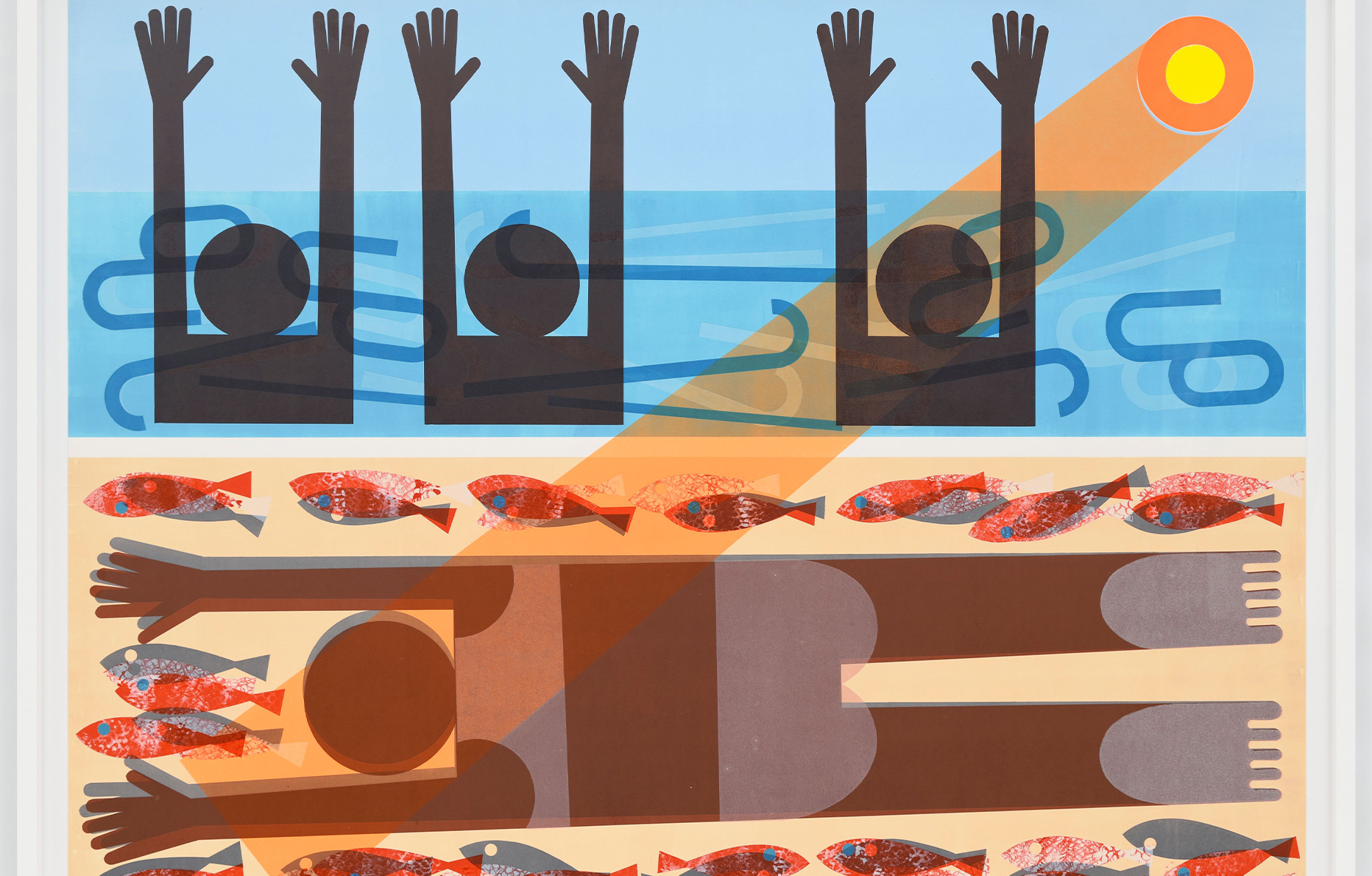 Tag Yourself (2025) de Nina Chanel Abney. Encre sur papier, 118,4 x 158,8 cm. © Courtesy of Perrotin