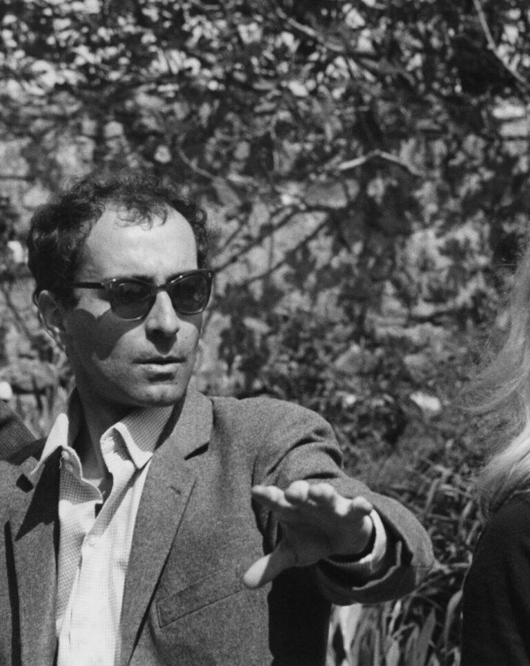Jean-Luc Godard et Brigitte Bardot sur le tournage du film Le Mépris (1963).