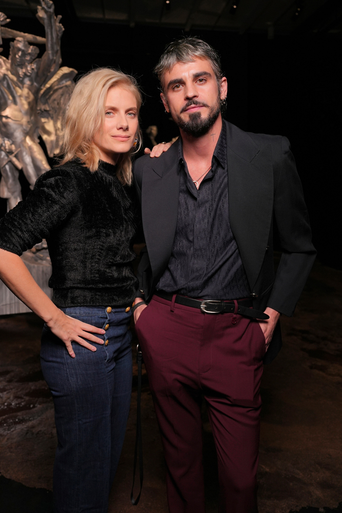 Mélanie Laurent and Thibaut Wychowanok at the Daniel Buren and Miles Greenberg exhibition at Reiffers Initiatives 