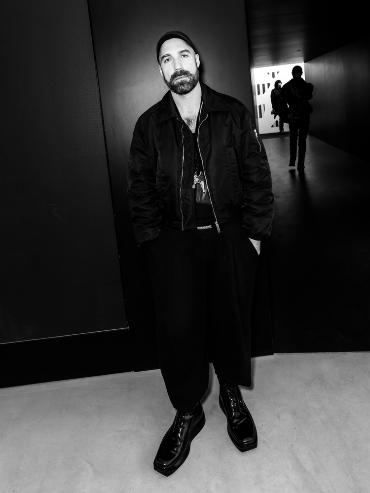 Fashion designer Louis Gabriel Nouchi exhibition Daniel Buren and Miles Greenberg at Reiffers Initiatives 