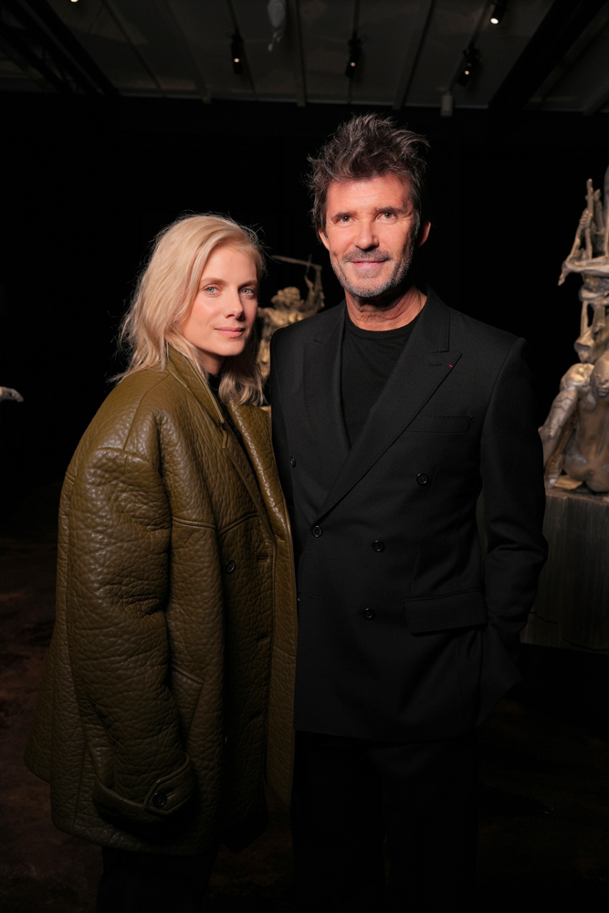 Mélanie Laurent and Paul-Emmanuel Reiffers at the Daniel Buren and Miles Greenberg exhibition at Reiffers Initiatives 