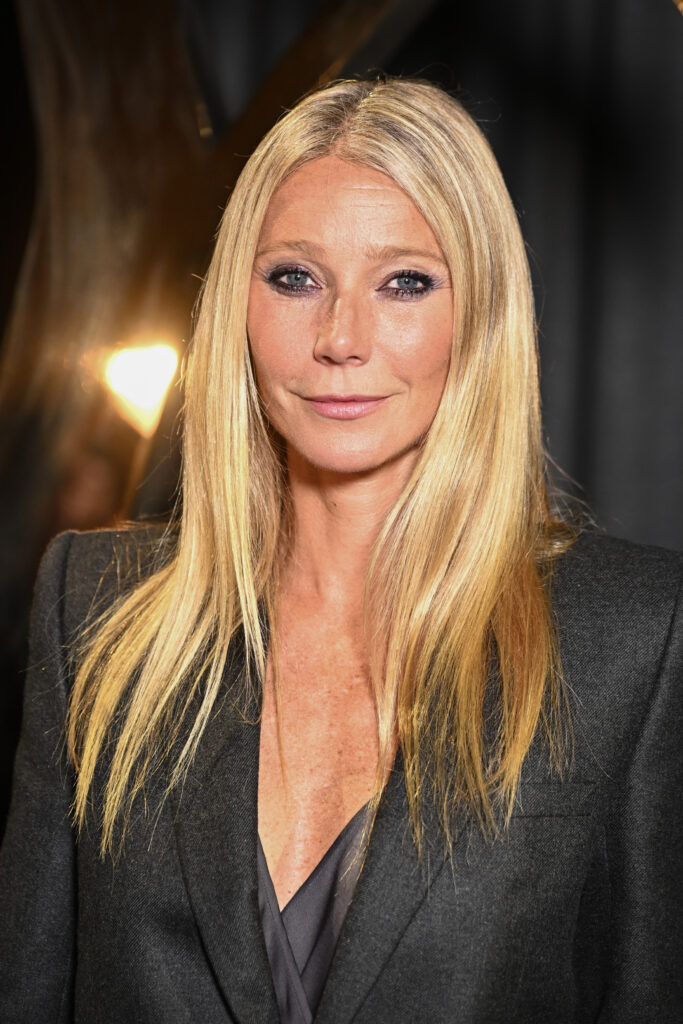 Actress Gwyneth Paltrow at the Saint Laurent Spring/Summer 2025 show in Paris. © Stephane Cardinale, Corbis via Getty Images.