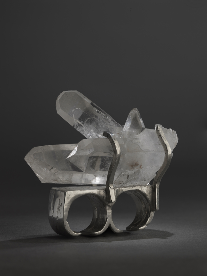 bague en argent massif et cristal de roche emma passera