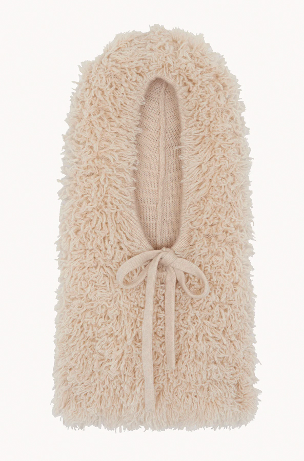 cagoule beige en cachemire kujten