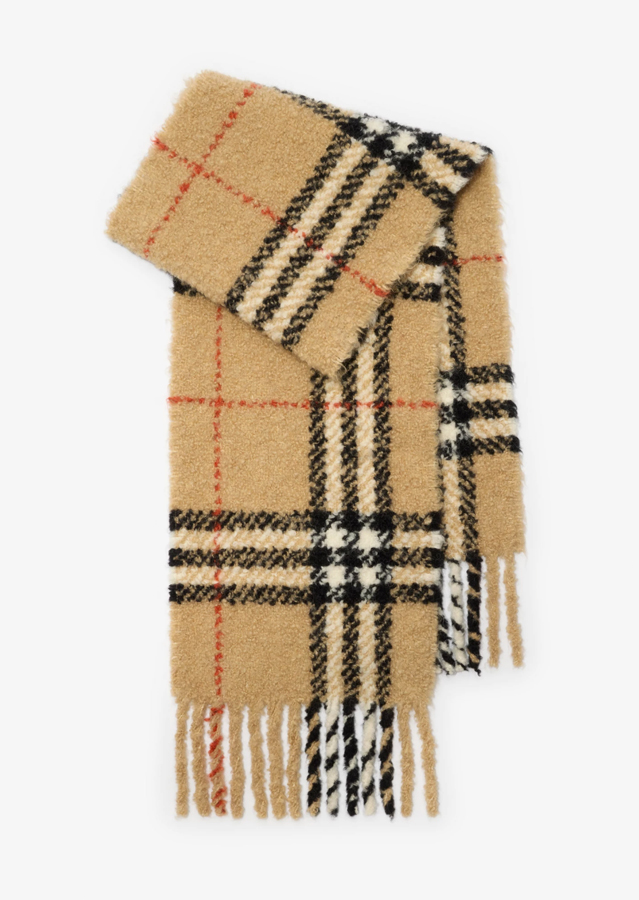 écharpe en laine d'alpaga mélangée bouclée Check burberry