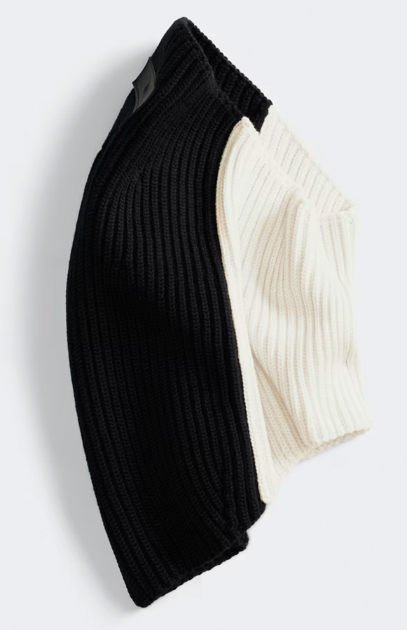 tour de cou noir et blanc en laine côtelée canada goose 